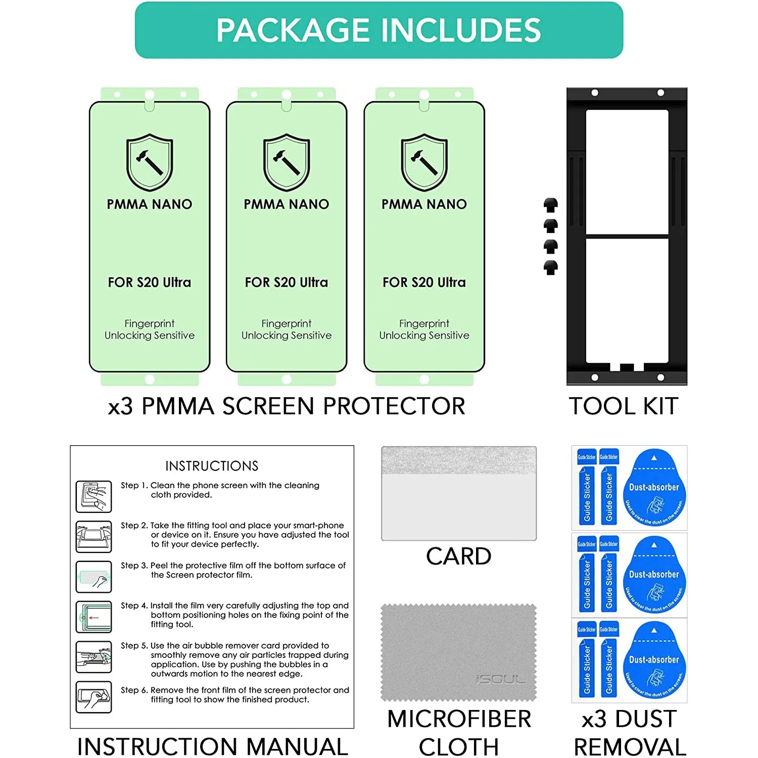 3x iSOUL Flexible Screen Protector for Samsung Galaxy S20 Ultra 6.9"