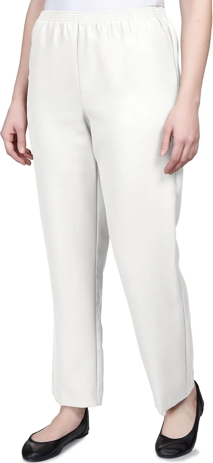 Alfred Dunner All Around Elastic Waist Polyester Short Petite Pants - Pull-On Style
