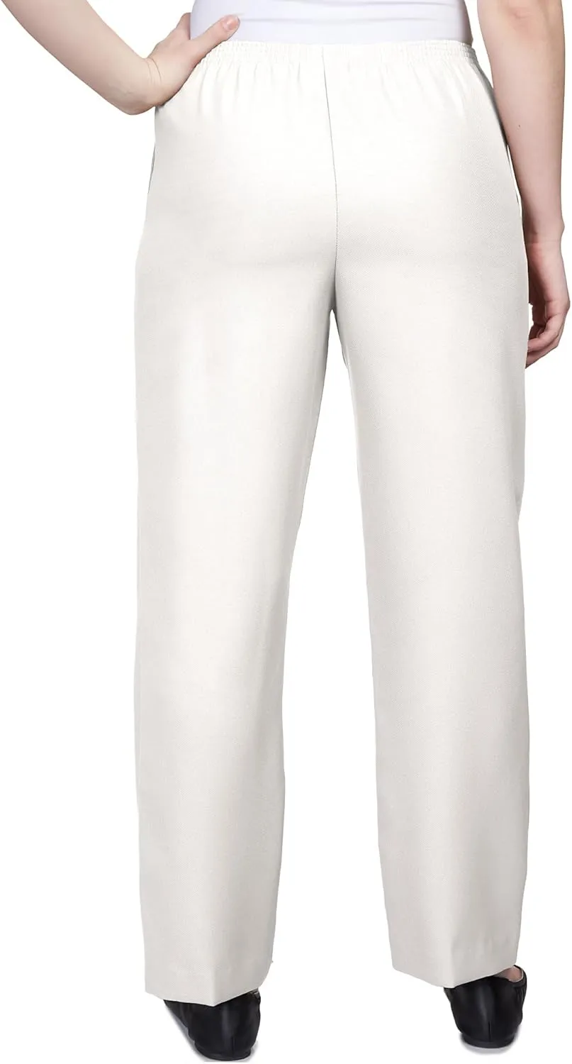 Alfred Dunner All Around Elastic Waist Polyester Short Petite Pants - Pull-On Style
