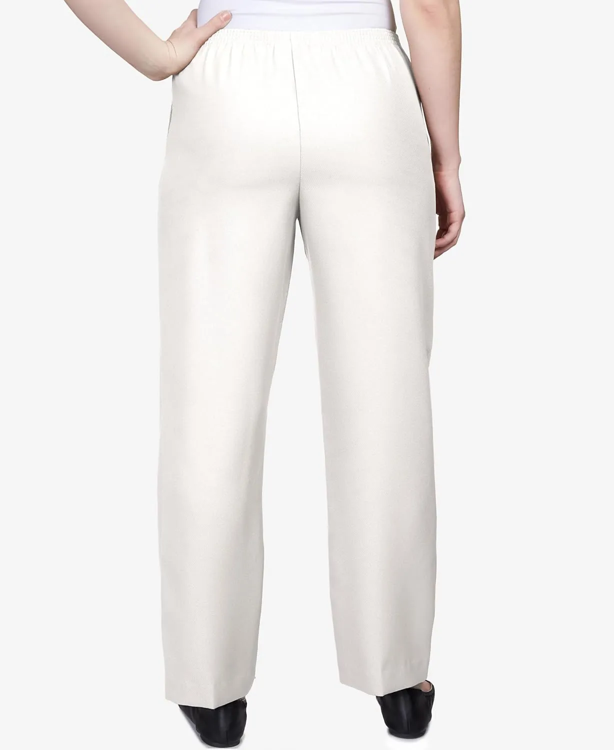 Alfred Dunner All Around Elastic Waist Polyester Short Petite Pants - Pull-On Style