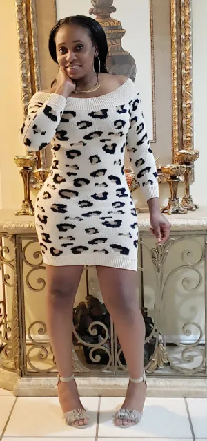Animal Print Sweater Dress