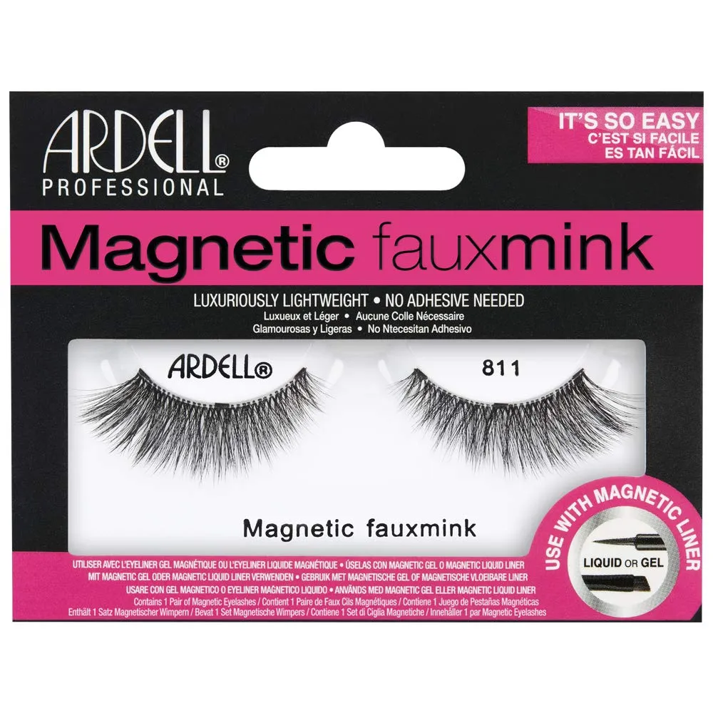 Ardell Magnetic Fauxmink Lashes False Eyelashes Black 811