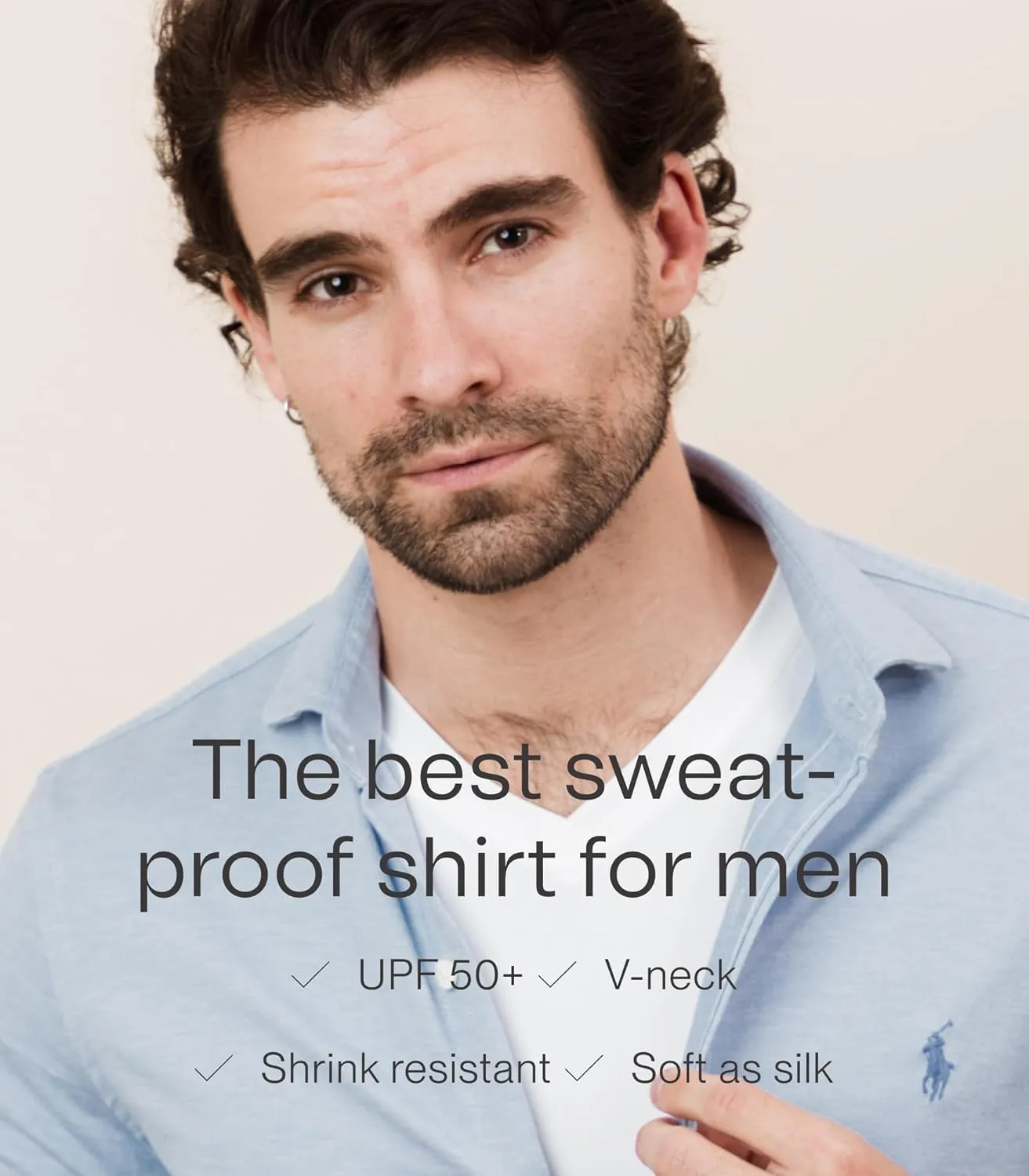 ATEK Mens Stay Tucked Cooling Undershirts | Moisture Wicking Sweatproof Breathable V Neck T Shirts, Extra Long