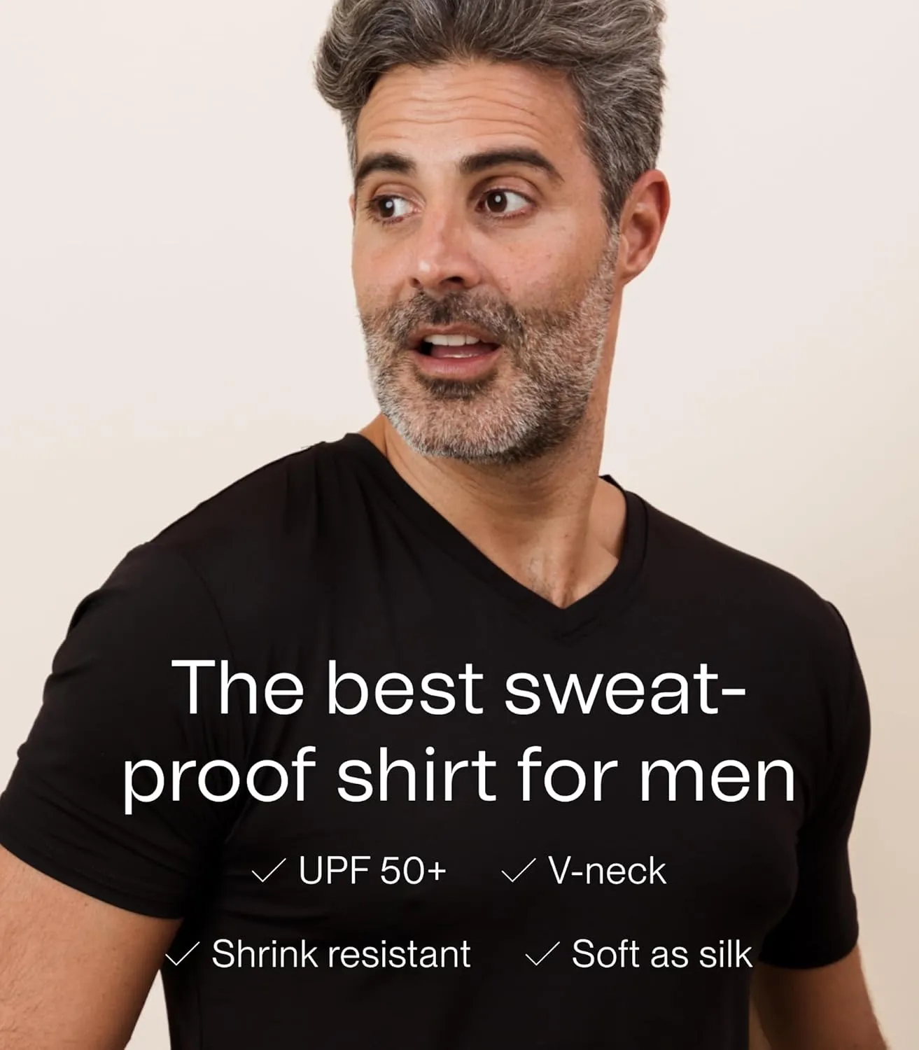 ATEK Mens Stay Tucked Cooling Undershirts | Moisture Wicking Sweatproof Breathable V Neck T Shirts, Extra Long