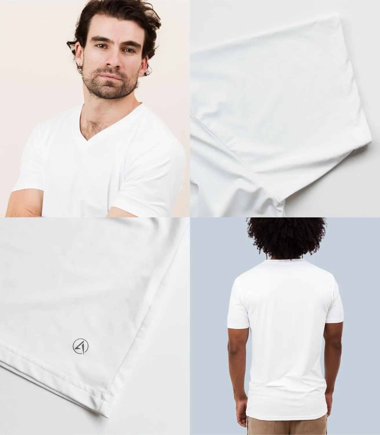 ATEK Mens Stay Tucked Cooling Undershirts | Moisture Wicking Sweatproof Breathable V Neck T Shirts, Extra Long