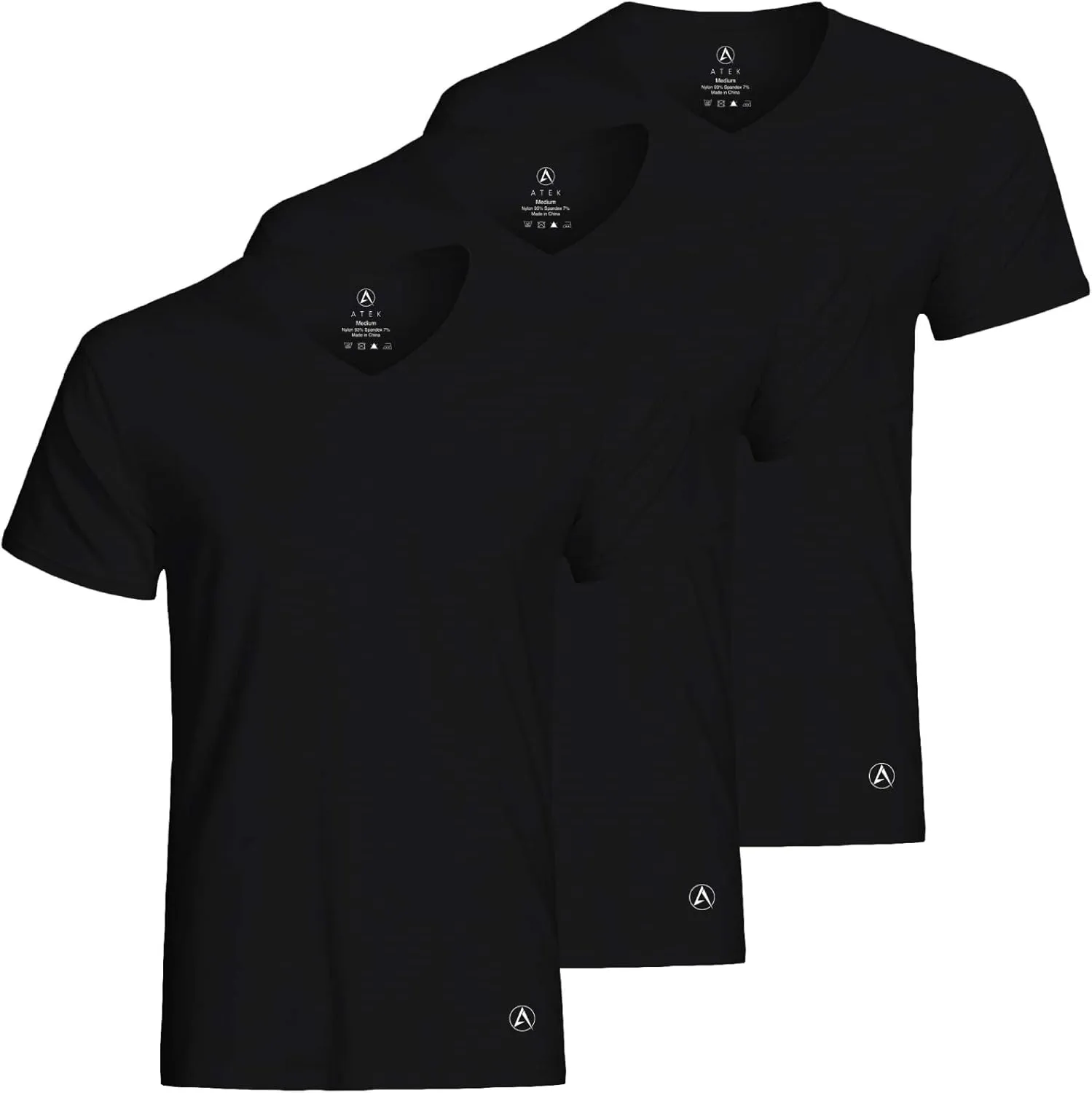 ATEK Mens Stay Tucked Cooling Undershirts | Moisture Wicking Sweatproof Breathable V Neck T Shirts, Extra Long