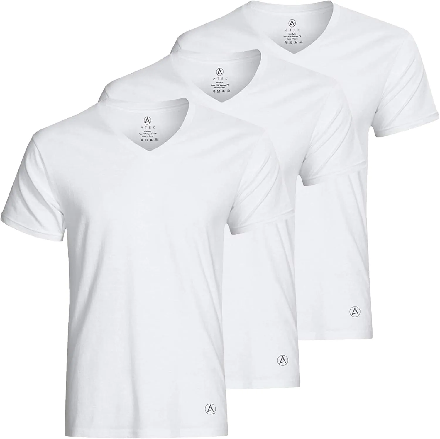ATEK Mens Stay Tucked Cooling Undershirts | Moisture Wicking Sweatproof Breathable V Neck T Shirts, Extra Long