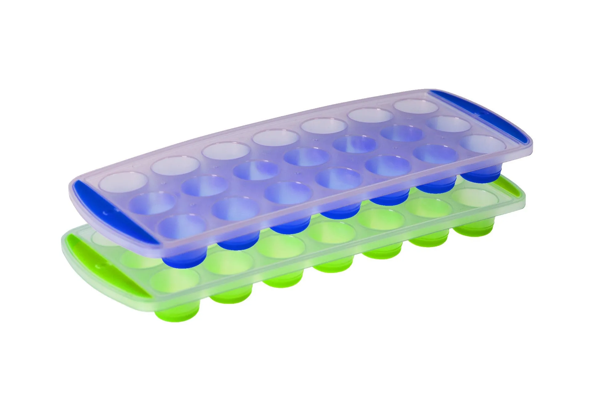 Avanti 21 Round Cup Pop Release Ice Cube Tray - Set Of 2 - Blue/green