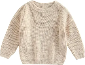 Baby Girl Boy Knit Sweater Blouse Pullover Sweatshirt Warm Crewneck Long Sleeve Tops for Infant Toddler