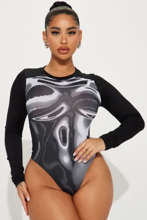 Baddie Fever Long Sleeve Bodysuit - Black/combo