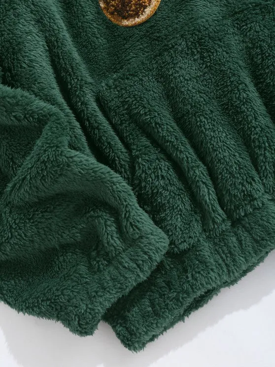 Bear Terry Embroidered Teddy Hoodies