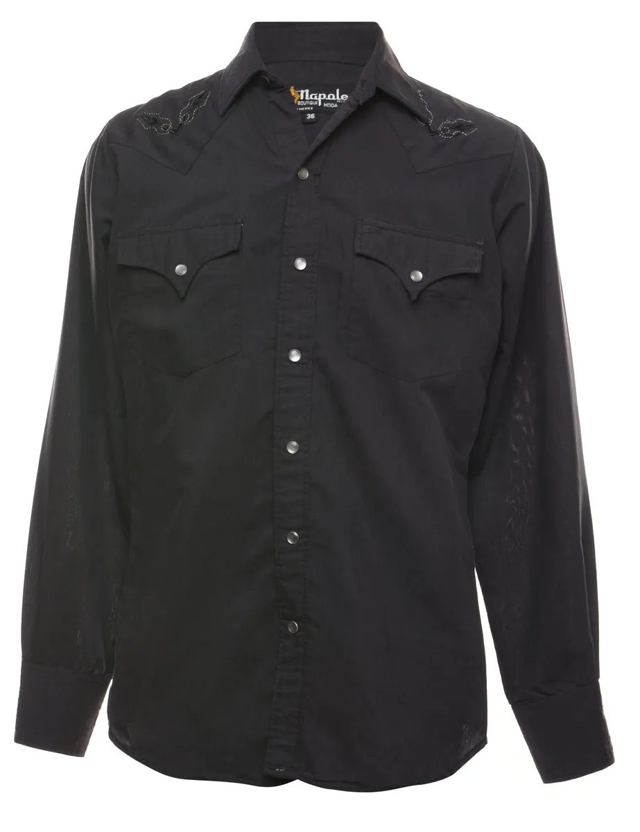 Black Classic Western Shirt - L