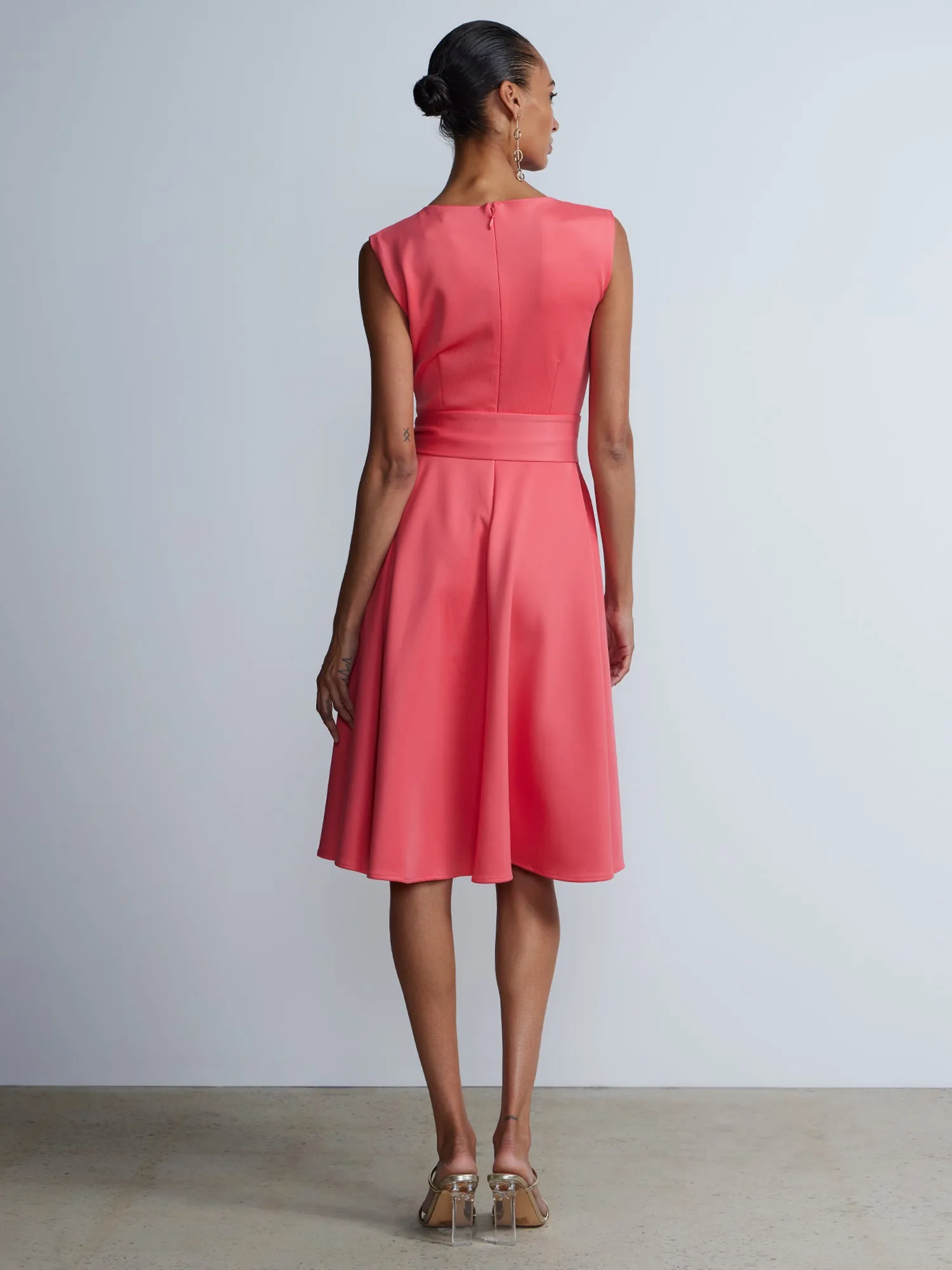 Boat Neck Flare Dress