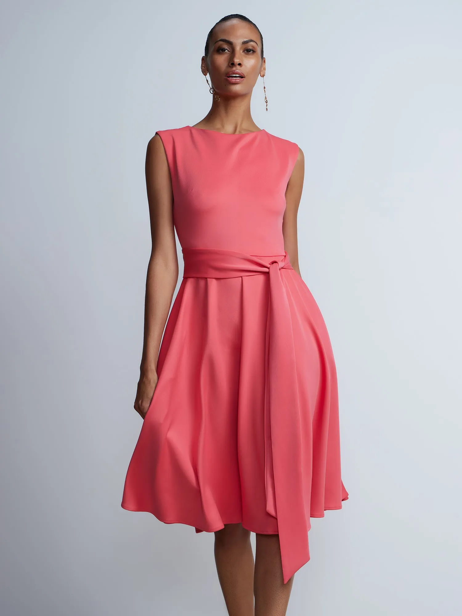 Boat Neck Flare Dress
