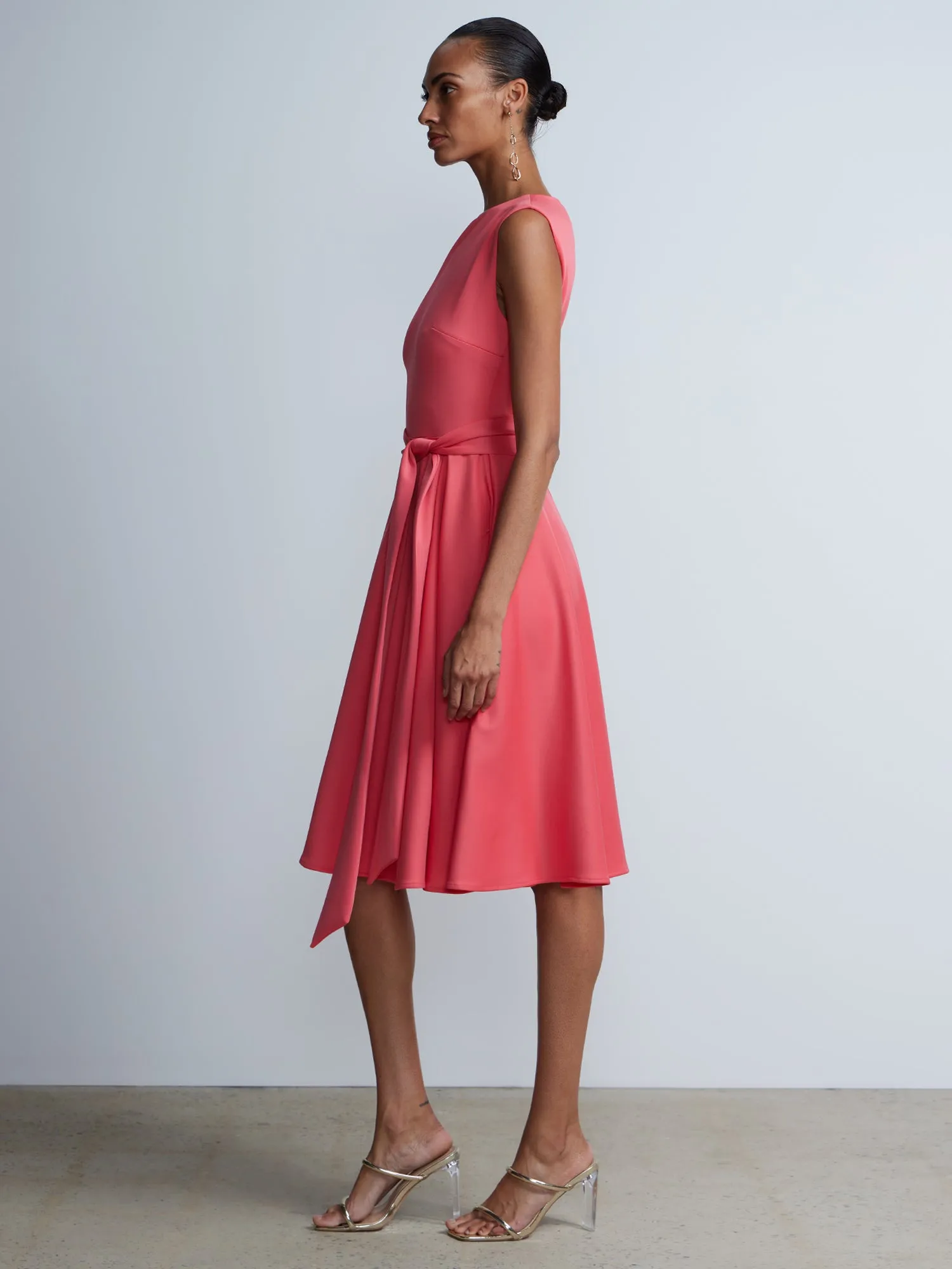 Boat Neck Flare Dress