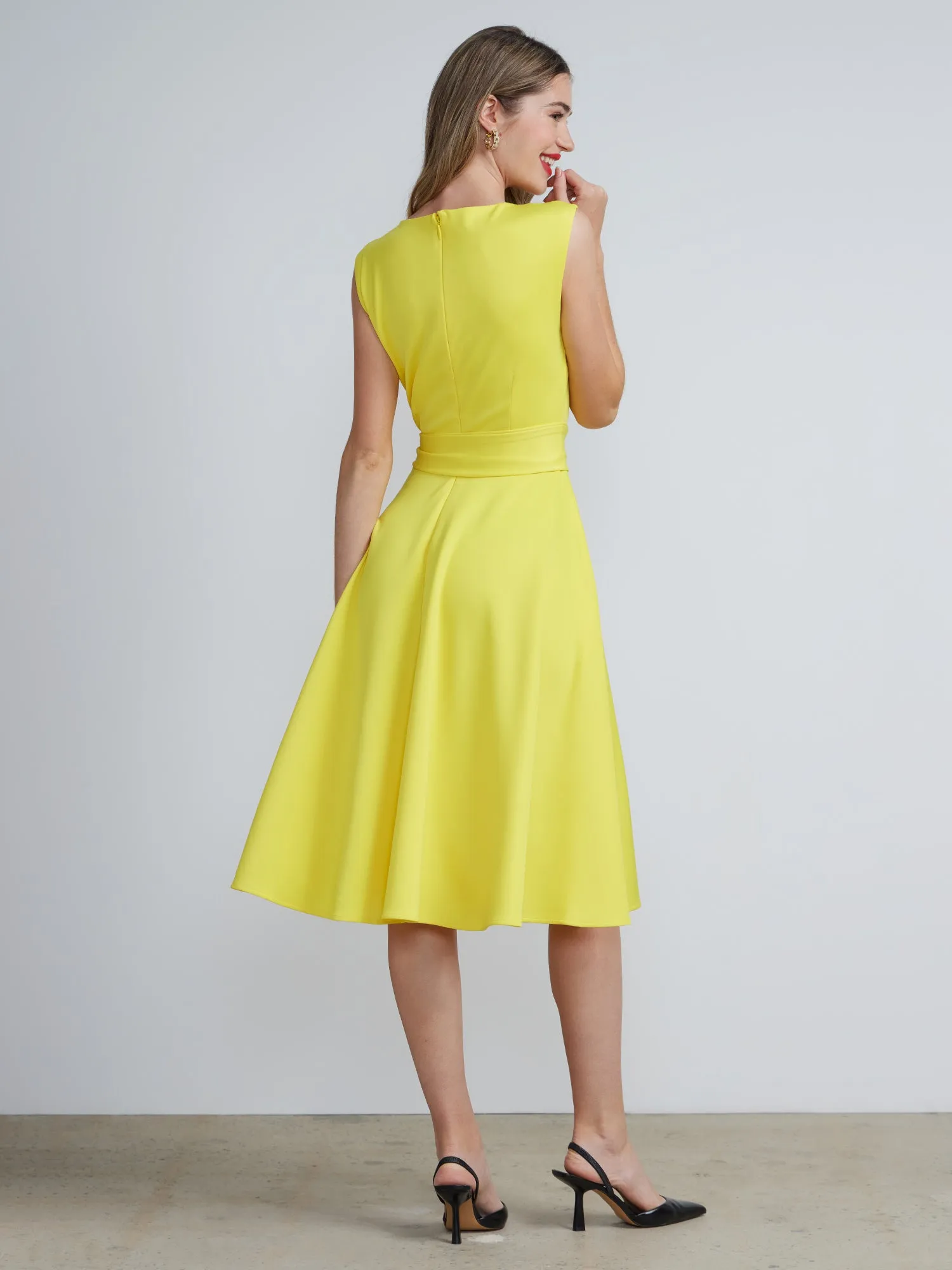 Boat Neck Flare Dress
