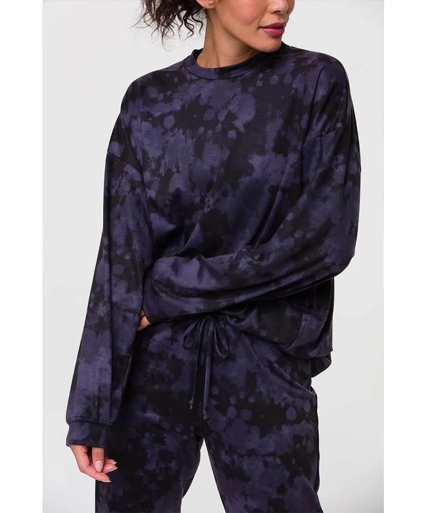 Boyfriend Sweatshirt Tie Dye Amethyst