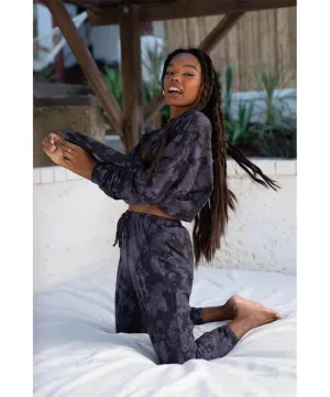 Boyfriend Sweatshirt Tie Dye Amethyst