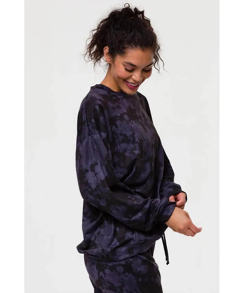 Boyfriend Sweatshirt Tie Dye Amethyst