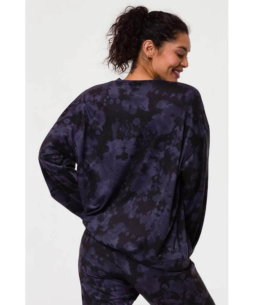 Boyfriend Sweatshirt Tie Dye Amethyst