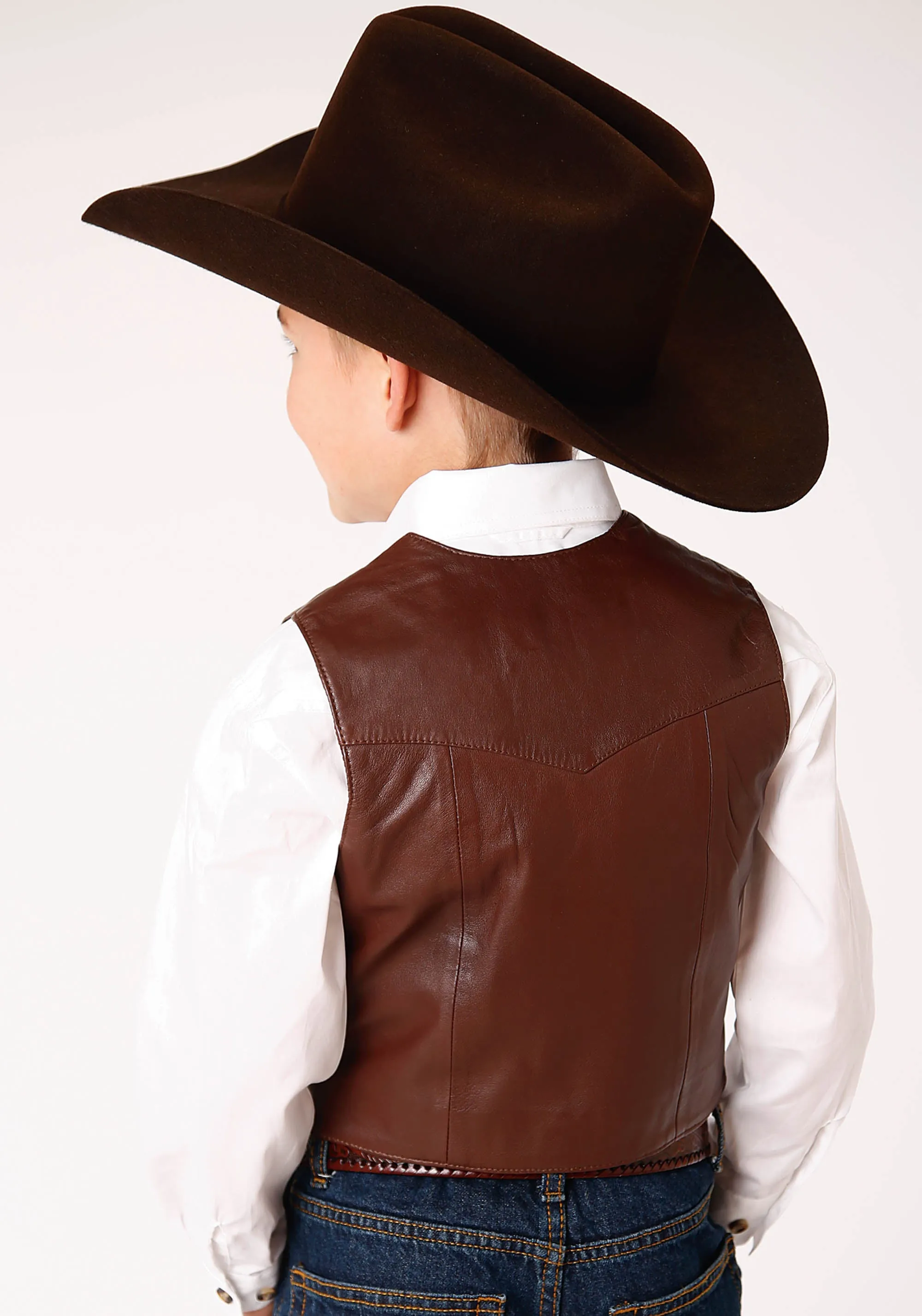Boy's Brown Lamb Skin Vest