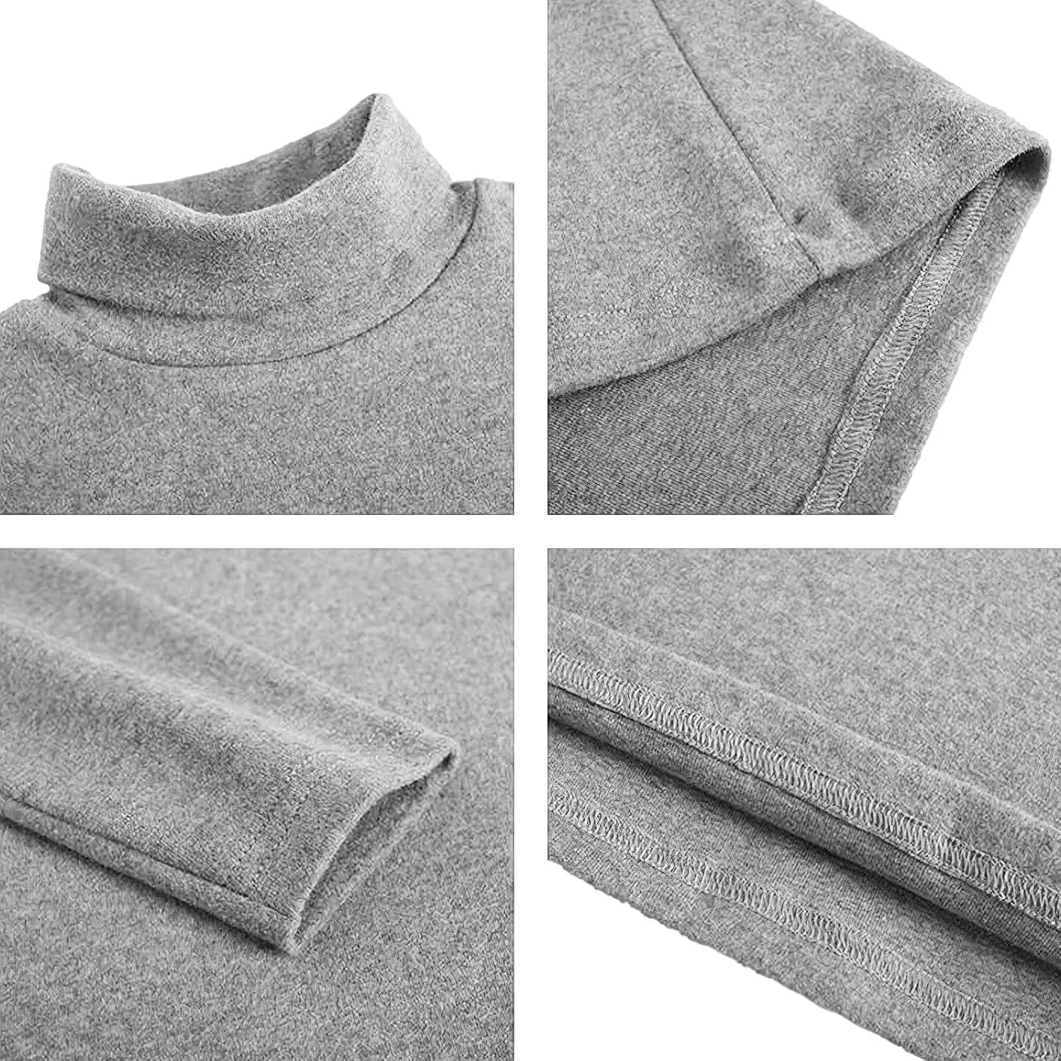 Boys Girls Base Layer Thermal Shirt Turtleneck Long Sleeve Elastic Casual Undershirts 3pcs Set