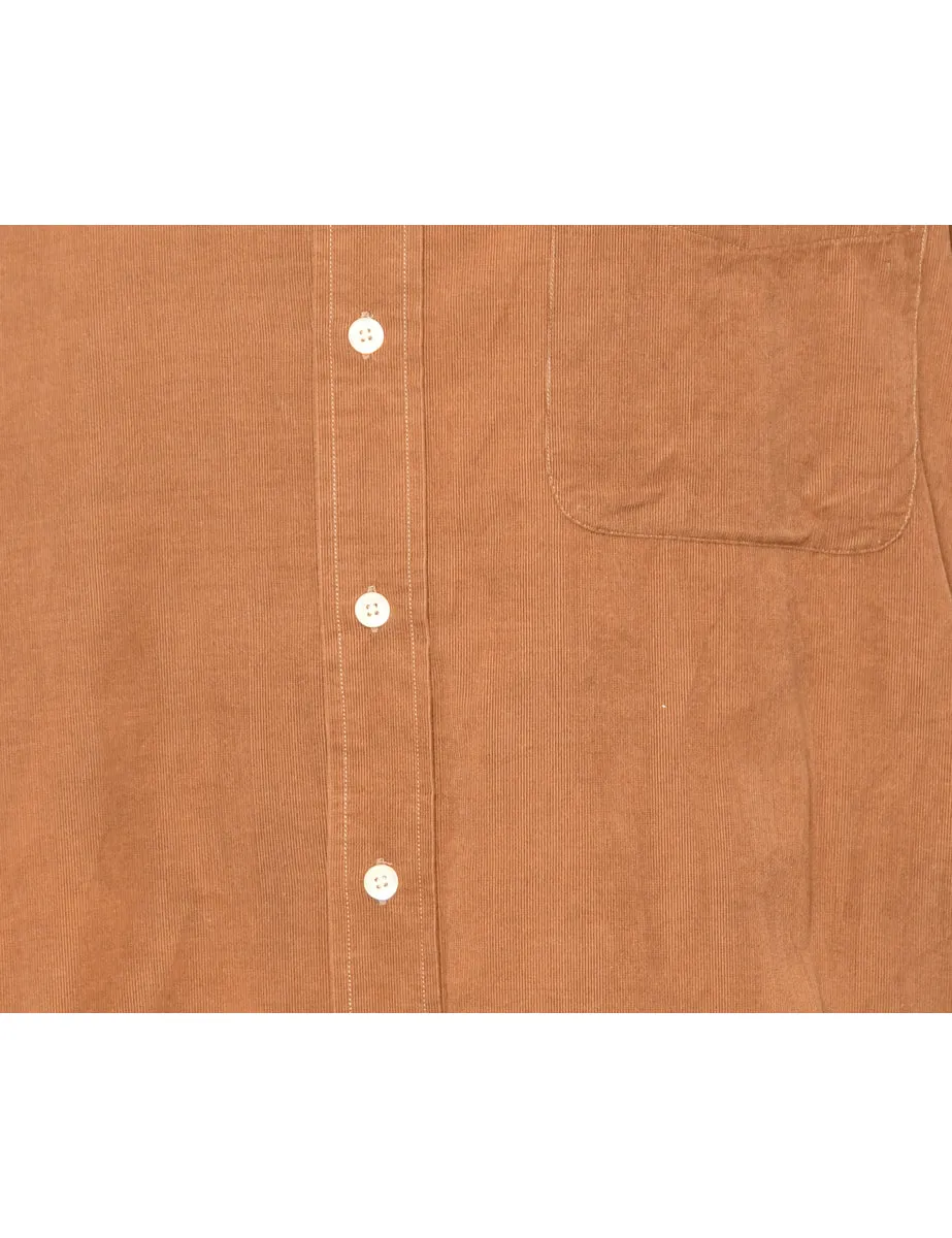 Brown Corduroy Classic Shirt - L