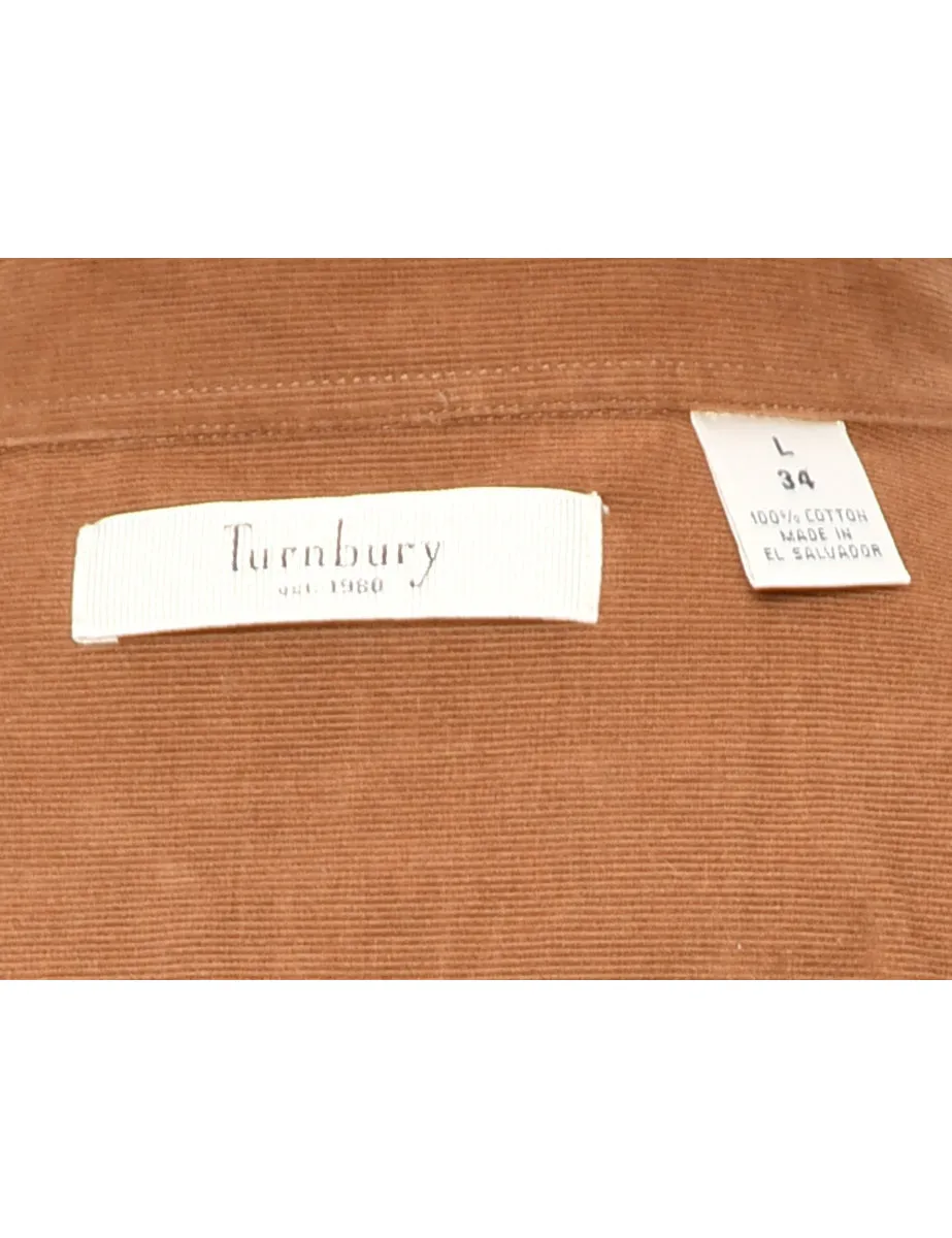 Brown Corduroy Classic Shirt - L