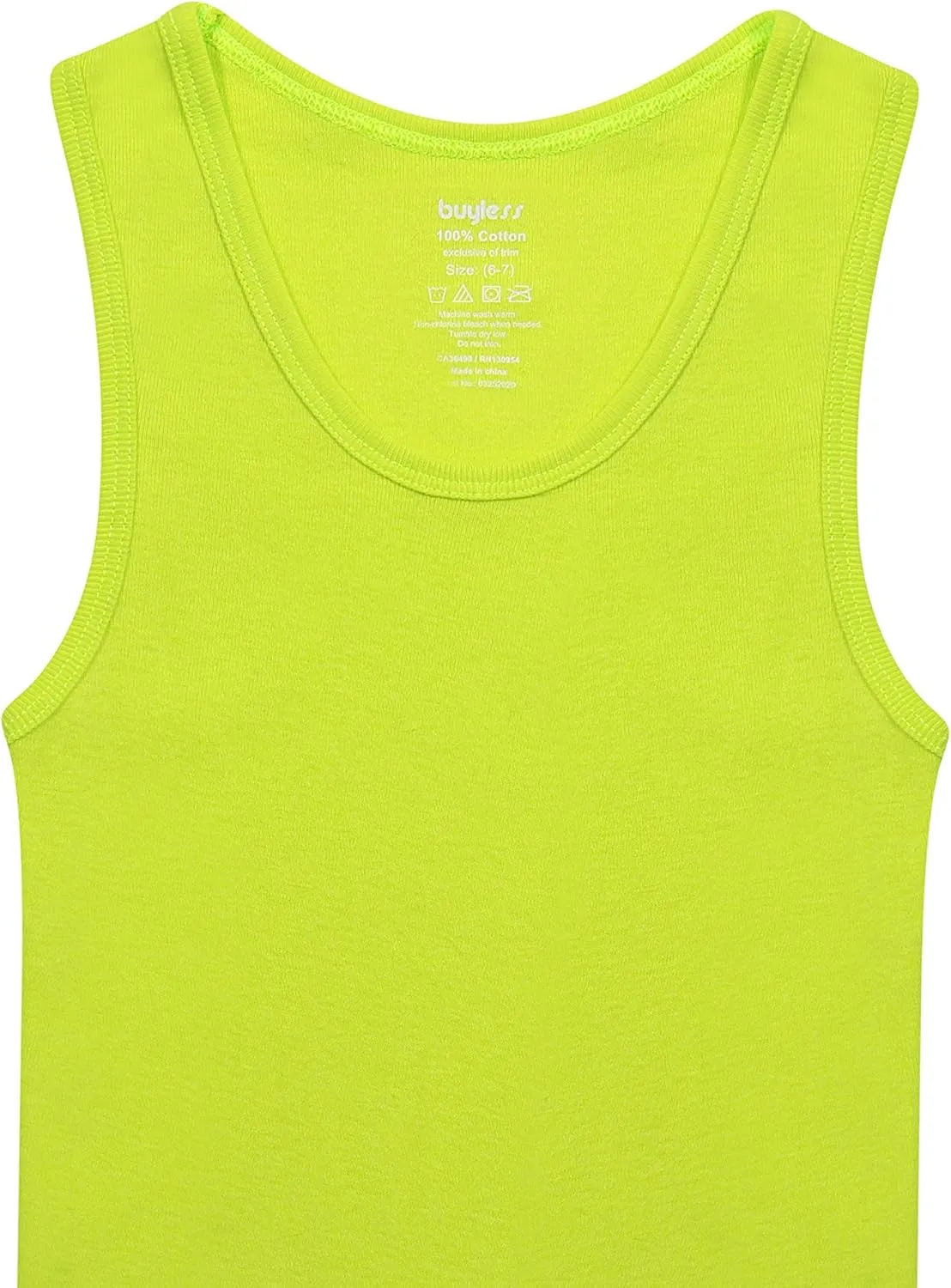 Buyless Fashion Boys Scoop Neck Tagless Undershirts Soft Cotton Tank Top (12 Pack)
