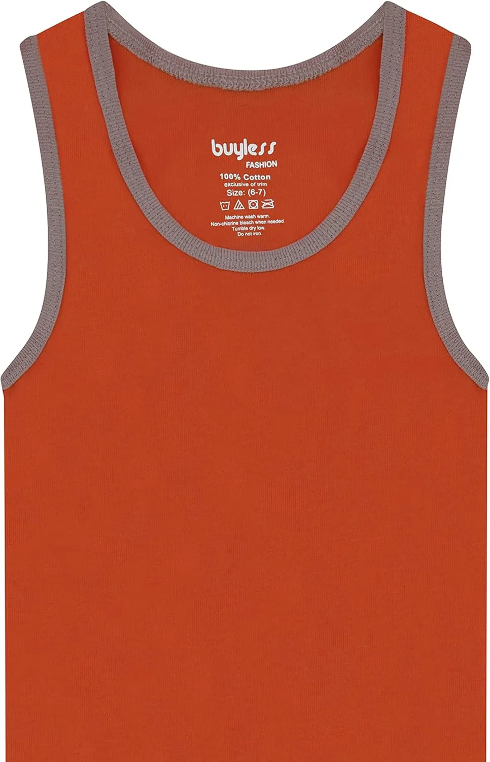 Buyless Fashion Boys Scoop Neck Tagless Undershirts Soft Cotton Tank Top (12 Pack)