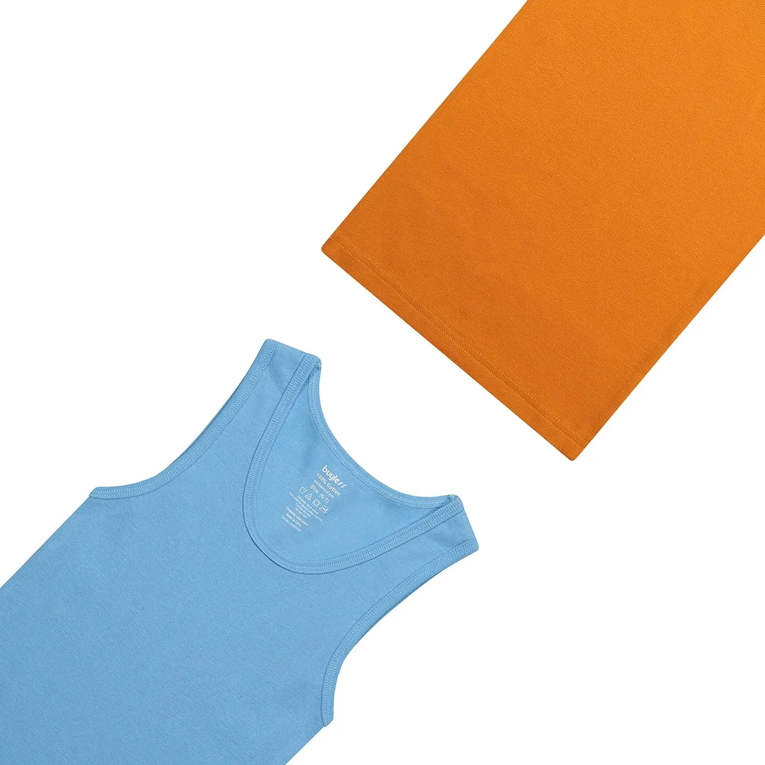 Buyless Fashion Boys Scoop Neck Tagless Undershirts Soft Cotton Tank Top (12 Pack)