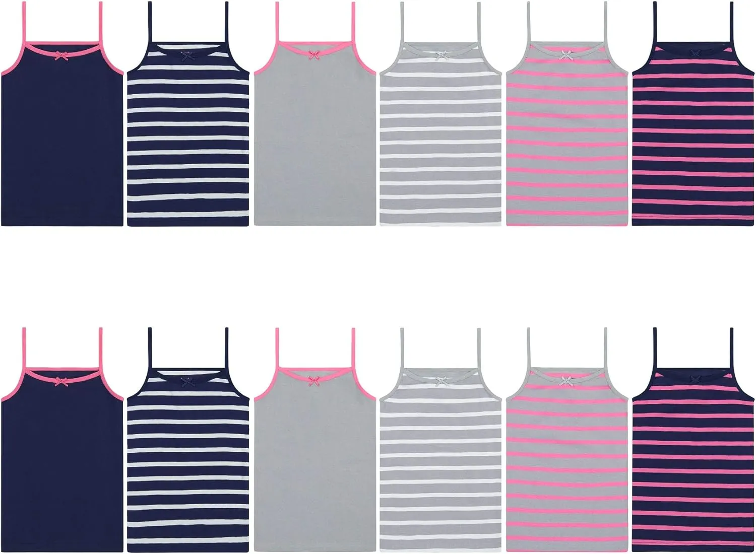 Buyless Fashion Girls Tank Top - Sleeveless Cami Tanks Cotton Undershirts for Dance Gymnastics, Kids & Toddler Size (12 Pack)