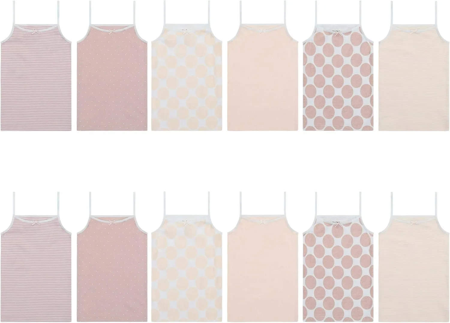 Buyless Fashion Girls Tank Top - Sleeveless Cami Tanks Cotton Undershirts for Dance Gymnastics, Kids & Toddler Size (12 Pack)