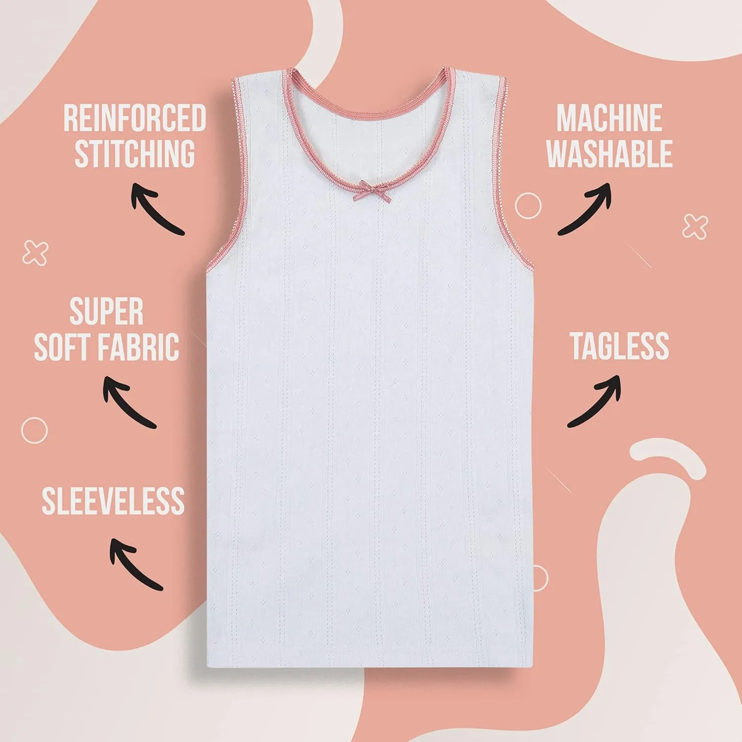 Buyless Fashion Girls Tank Tops - Sleeveless Cami Tanks Cotton Undershirts for Dance Gymnastics, Kids & Toddler Size (6 Pack)