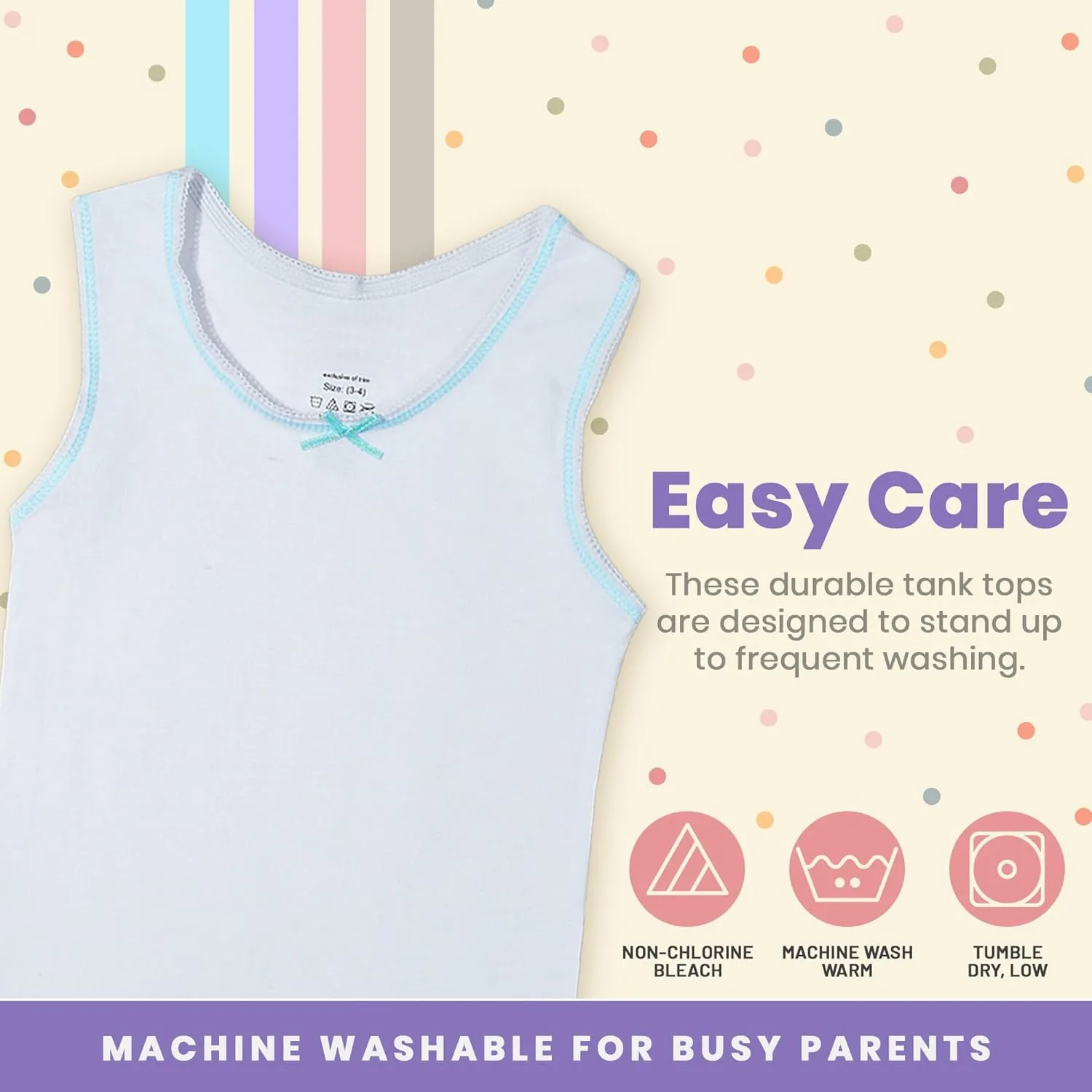 Buyless Fashion Girls Tank Tops - Sleeveless Cami Tanks Cotton Undershirts for Dance Gymnastics, Kids & Toddler Size (6 Pack)