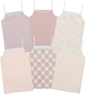 Buyless Fashion Girls Tank Tops - Sleeveless Cami Tanks Cotton Undershirts for Dance Gymnastics, Kids & Toddler Size (6 Pack)