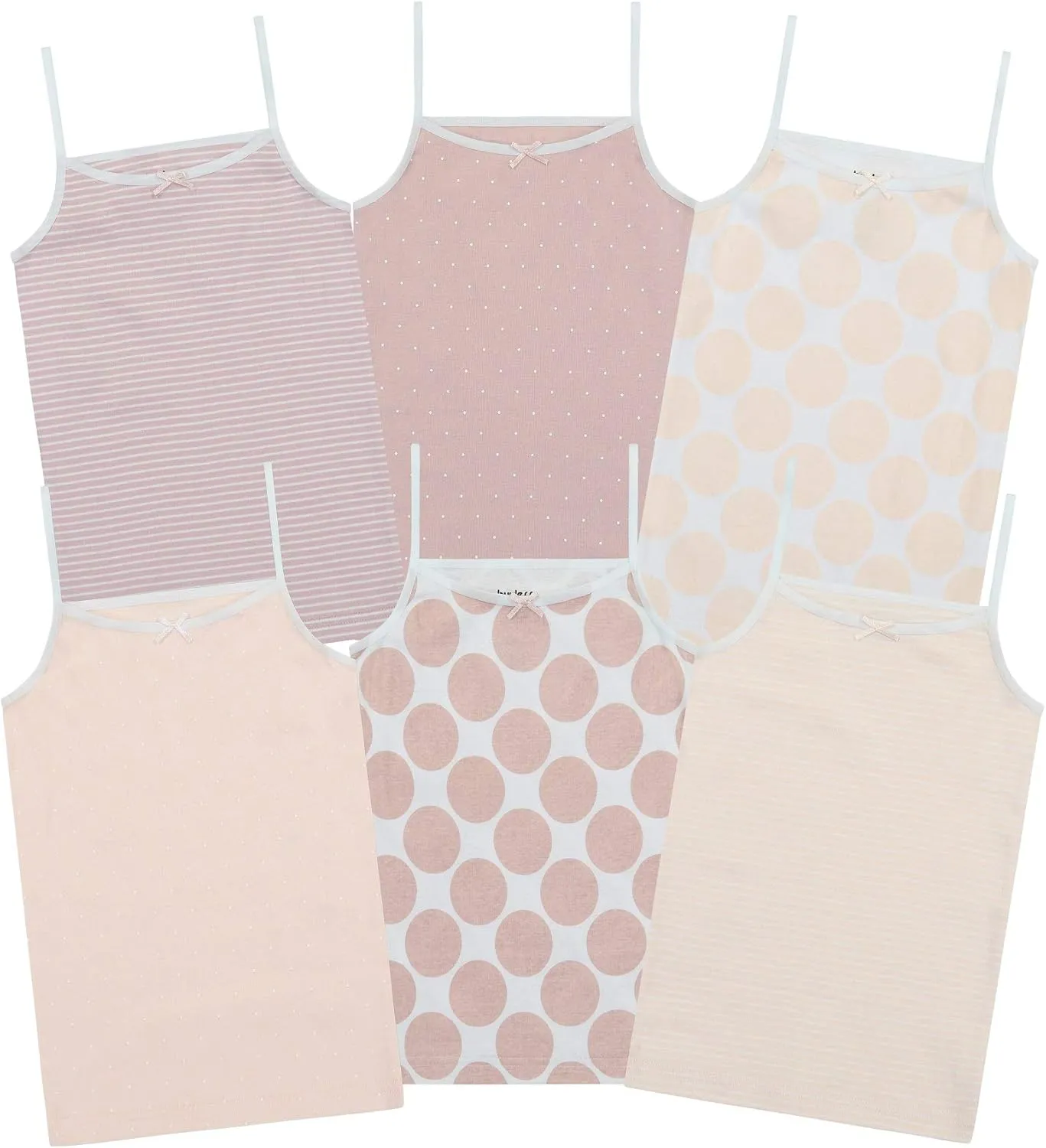 Buyless Fashion Girls Tank Tops - Sleeveless Cami Tanks Cotton Undershirts for Dance Gymnastics, Kids & Toddler Size (6 Pack)