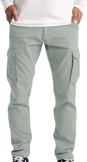 Cargo Pants for Men Slim Fit Plus Size Work Pants 3XL-5XL Stretch Casual Outdoor Hiking Pants Twill Denim Cargo Pants