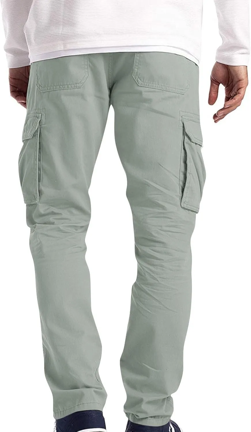 Cargo Pants for Men Slim Fit Plus Size Work Pants 3XL-5XL Stretch Casual Outdoor Hiking Pants Twill Denim Cargo Pants