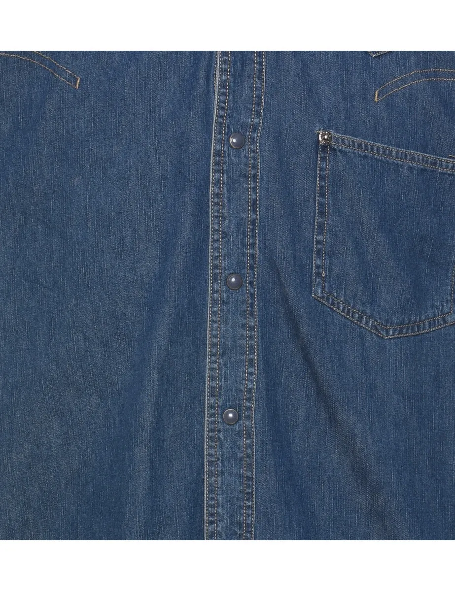 Classic Dark Wash Denim Shirt - XL