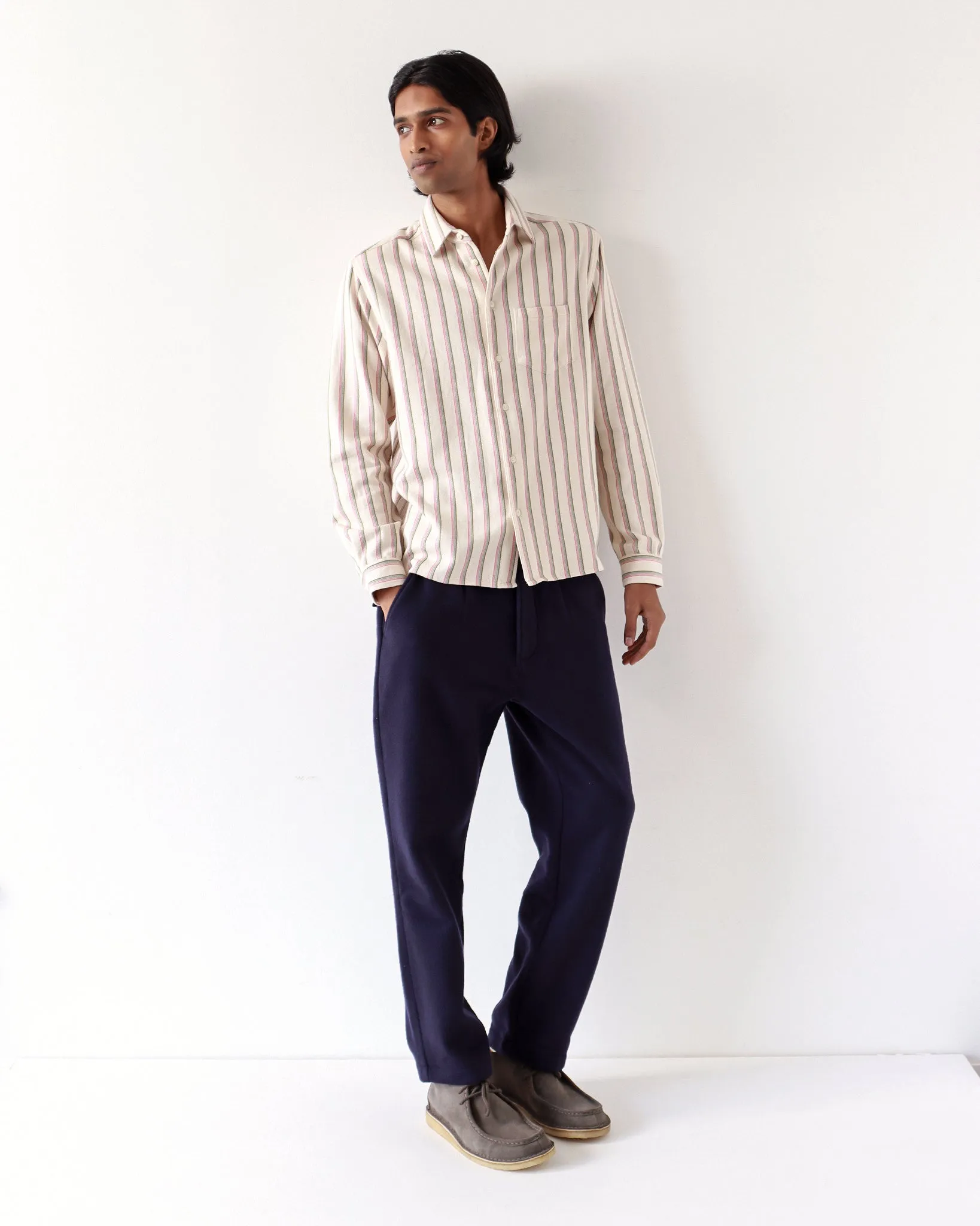 Classic Shirt - White Kuki Stripe