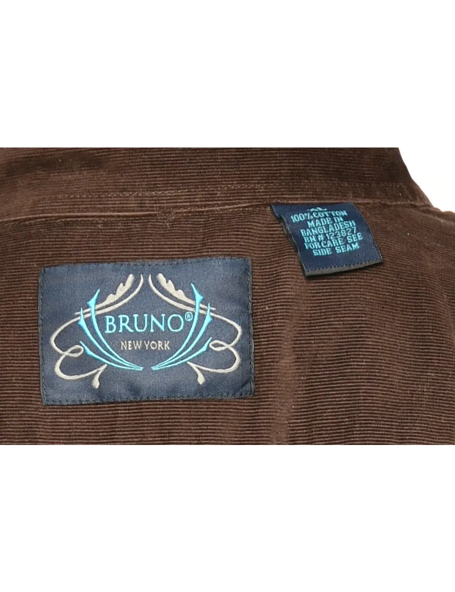 Corduroy Dark Brown Classic Shirt - L