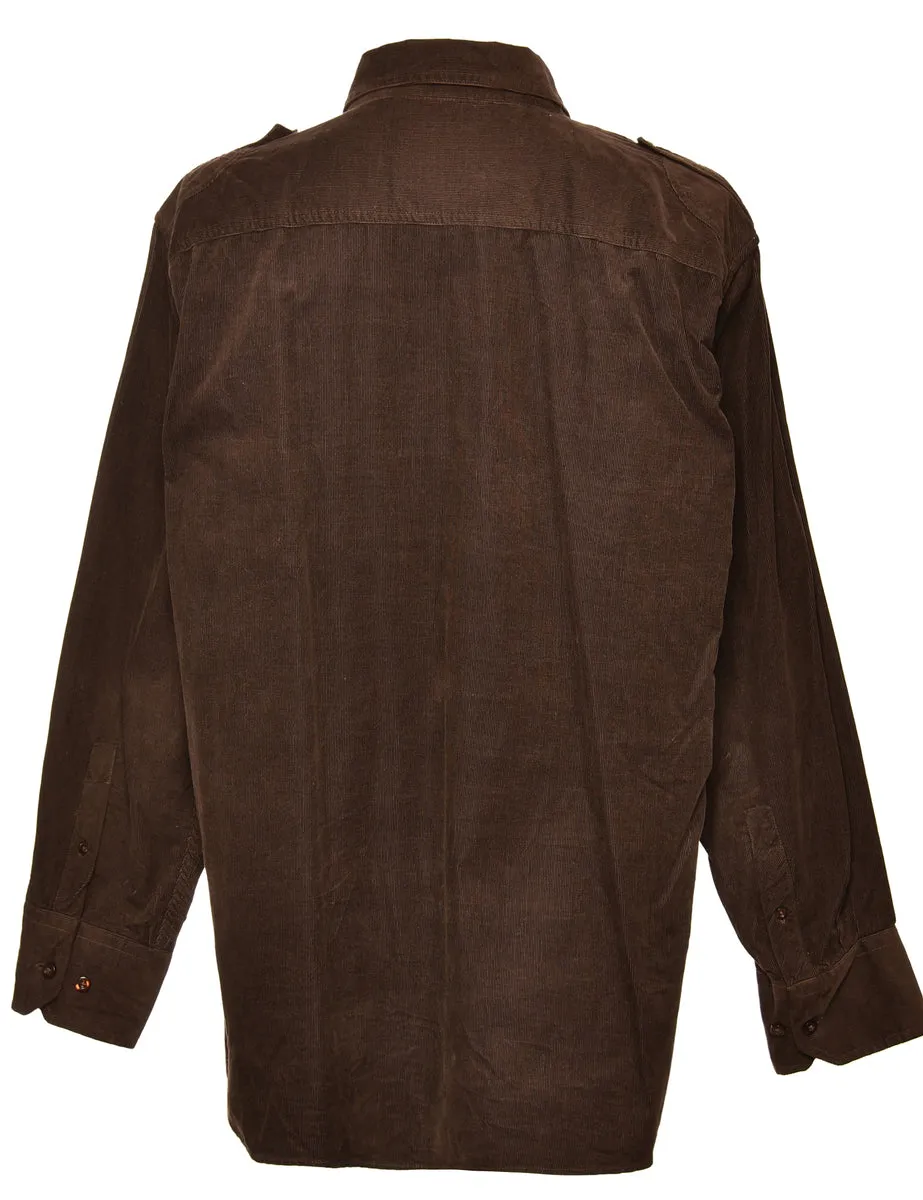 Corduroy Dark Brown Classic Shirt - L