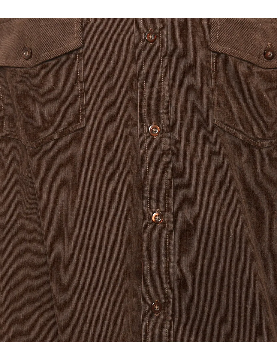 Corduroy Dark Brown Classic Shirt - L