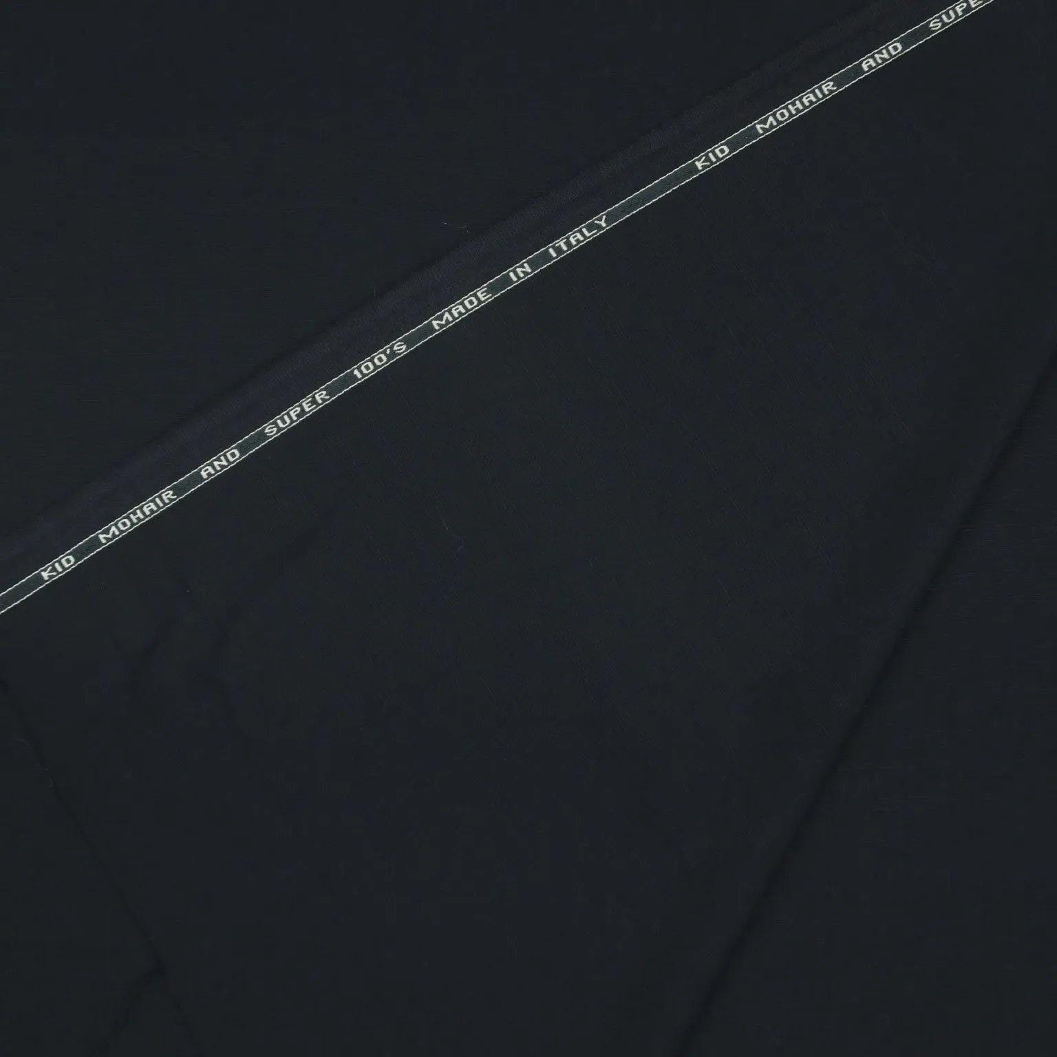 Dark Midnight Navy Solid Kid Mohair and Super 100's Suiting Fabric
