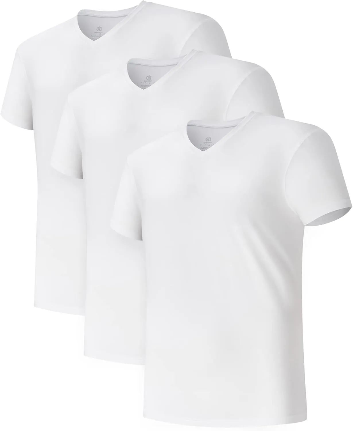 DAVID ARCHY Men's Undershirts Combed Cotton T-Shirt Soft Moisture-Wicking Undershirt Crew Neck or V Neck Tees 3 Pack