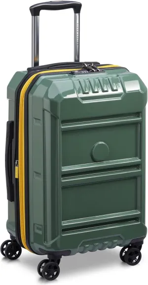 DELSEY PARIS Rempart Hardside Expandable Luggage with Spinner Wheels, Army Green, Carry-On 19 Inch