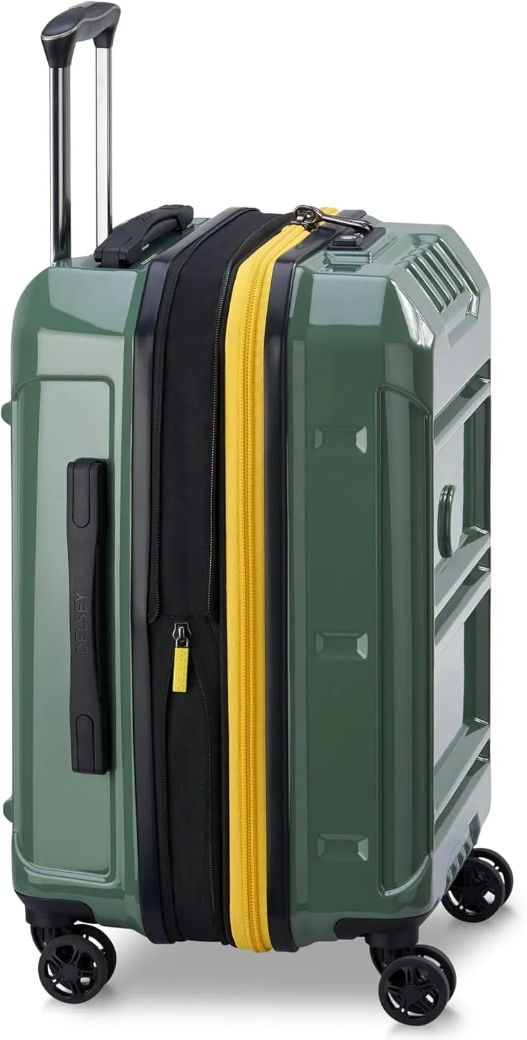 DELSEY PARIS Rempart Hardside Expandable Luggage with Spinner Wheels, Army Green, Carry-On 19 Inch