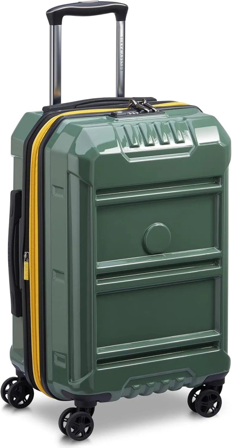 DELSEY PARIS Rempart Hardside Expandable Luggage with Spinner Wheels, Army Green, Carry-On 19 Inch