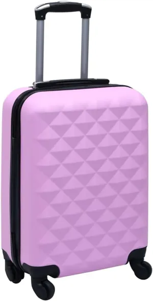 Durable Hardcase Trolley in Soft Pink for Travel, Lightweight ABS with 360-Degree Castors, Business or Vacation